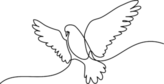 Continuous One Line Drawing Of A Dove Sticker