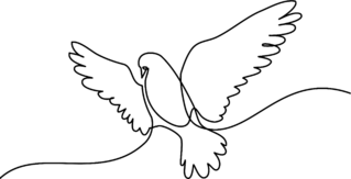 Continuous One Line Drawing Of A Dove Sticker