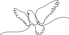Continuous One Line Drawing Of A Dove Sticker