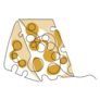 Continuous One Line Drawing Of Cheese Piece Sticker
