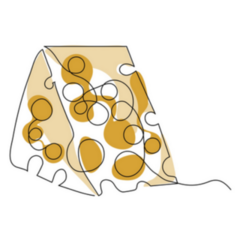 Continuous One Line Drawing Of Cheese Piece Sticker