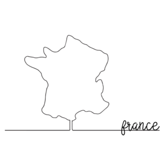 Continuous One Line Drawing Of France Map Sticker