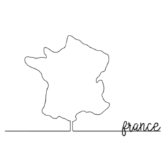 Continuous One Line Drawing Of France Map Sticker