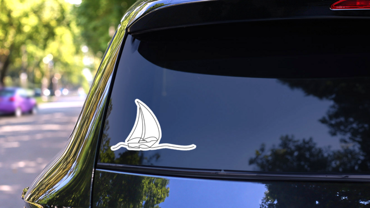 Continuous One Line Drawing Of Sailboat Sticker on a Rear Car Window (New) example