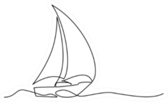 Continuous One Line Drawing Of Sailboat Sticker