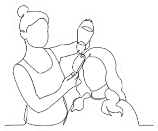 Continuous One Line Hairdresser Silhouette Sticker