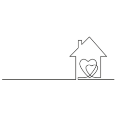 Continuous One Line Real Estate Sticker