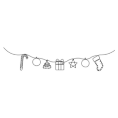 Continuous Winter Line Hanging Candy, Ball Sticker 