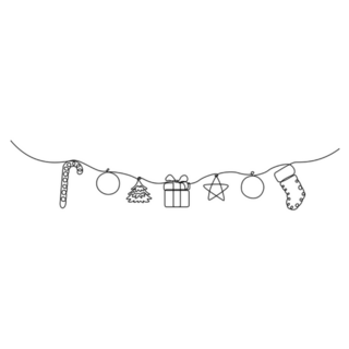 Continuous Winter Line Hanging Candy, Ball Sticker 