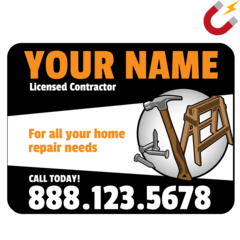 Example of a contractor-themed magnet template