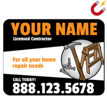 Example of a contractor-themed magnet template