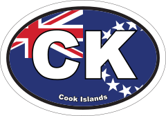 Cook Islands CK Flag Oval Sticker