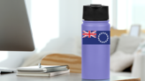 Cook Islands Flag Sticker on a Water Bottle (New) example