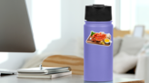 Cooked Organic Alaskan King Crab Legs On Wooden plate Sticker on a Water Bottle (New) example