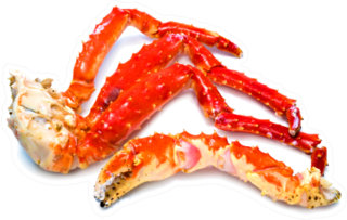 Cooked Organic Alaskan King Crab Legs Sticker