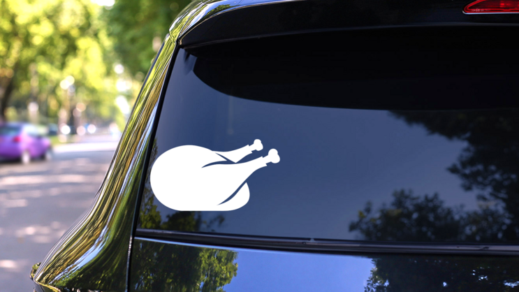 Cooked Turkey Sticker on a Rear Car Window (New) example