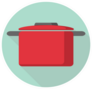 Cooking Pot Icon Sticker