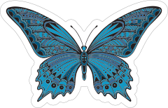Cool and Cute Blue Butterfly Sticker