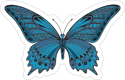 Cool and Cute Blue Butterfly Sticker