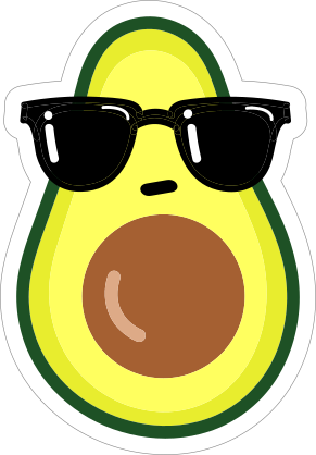 Cool Avocado with Sunglasses Sticker