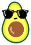 Cool Avocado with Sunglasses Sticker
