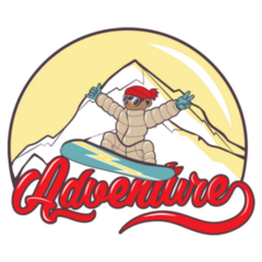 Cool Bear Snowboarding Mountains Adventure Sticker
