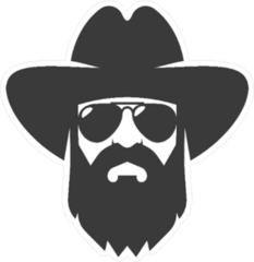 Cool Bearded Cowboy In Sunglasses Sticker