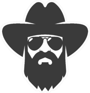 Cool Bearded Cowboy In Sunglasses Sticker