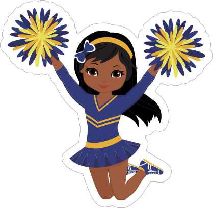 Cool Blue and Yellow Cheerleading Sticker