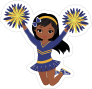 Cool Blue and Yellow Cheerleading Sticker
