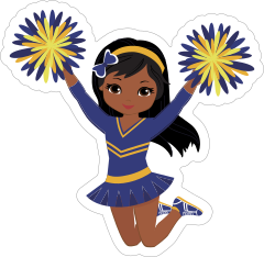 Cool Blue and Yellow Cheerleading Sticker
