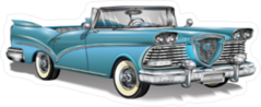 Cool Blue Retro Car Sticker