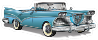 Cool Blue Retro Car Sticker