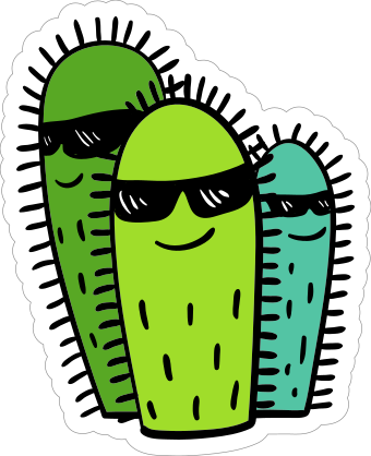 Cool Cactus Cartoon Sticker