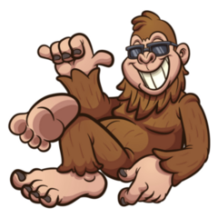 Cool Cartoon Bigfoot Shaka Sticker