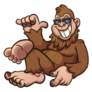 Cool Cartoon Bigfoot Shaka Sticker