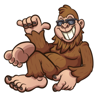Cool Cartoon Bigfoot Shaka Sticker