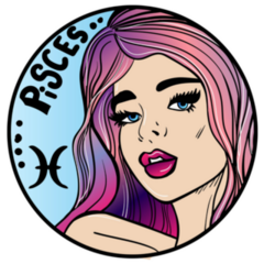 Cool Cartoon Style Pisces Girl Sticker