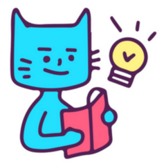 Cool Cat  Reading A Book Illustration Sticker