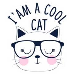 Cool Cat with Glasses Illustration Sticker