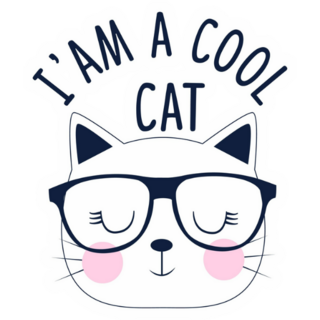 Cool Cat with Glasses Illustration Sticker