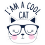 Cool Cat with Glasses Illustration Sticker