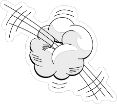 Cool Cloud Graphic Comic Sticker