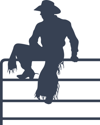 Cool Cowboy Sitting On Fence Sticker