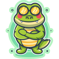 Cool Crocodile Animal Character Sticker