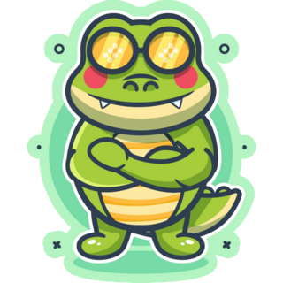 Cool Crocodile Animal Character Sticker