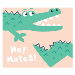 Cool Crocodile Hey Mates Sticker