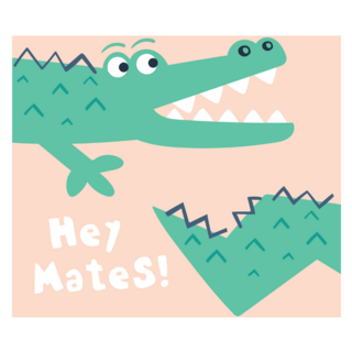 Cool Crocodile Hey Mates Sticker