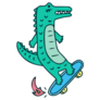 Cool Crocodile Riding A Skateboard Sticker