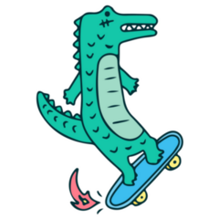 Cool Crocodile Riding A Skateboard Sticker